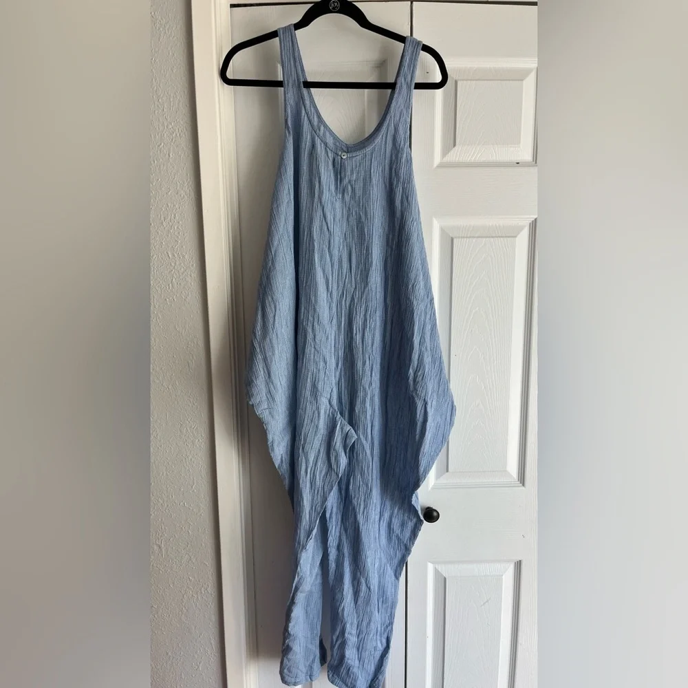 NWT HATCH Maternity The Wrap Around Jumpsuit Blue Gingham Size 2